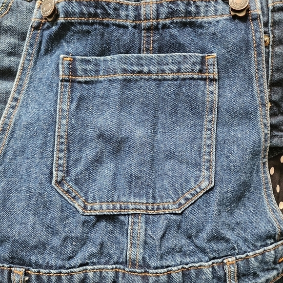 Forever 21 Blue Denim Jeans Overall Mini Skirt Dress Women's Small S Adjustable - Picture 6 of 12